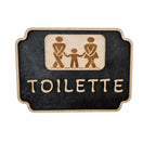 Plaque Toilette Bois Gravé Famille Complice Gravea