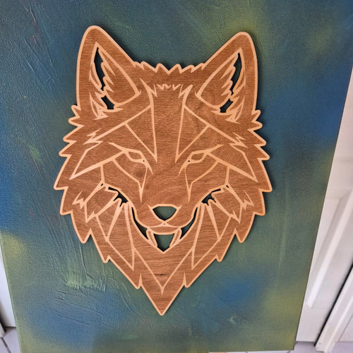 Toile Loup Alpha – Présence symbolique artisanale Gravea