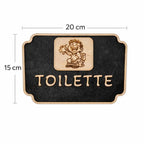 Plaque Toilette Bois Gravé Pictogramme Rieur Gravea