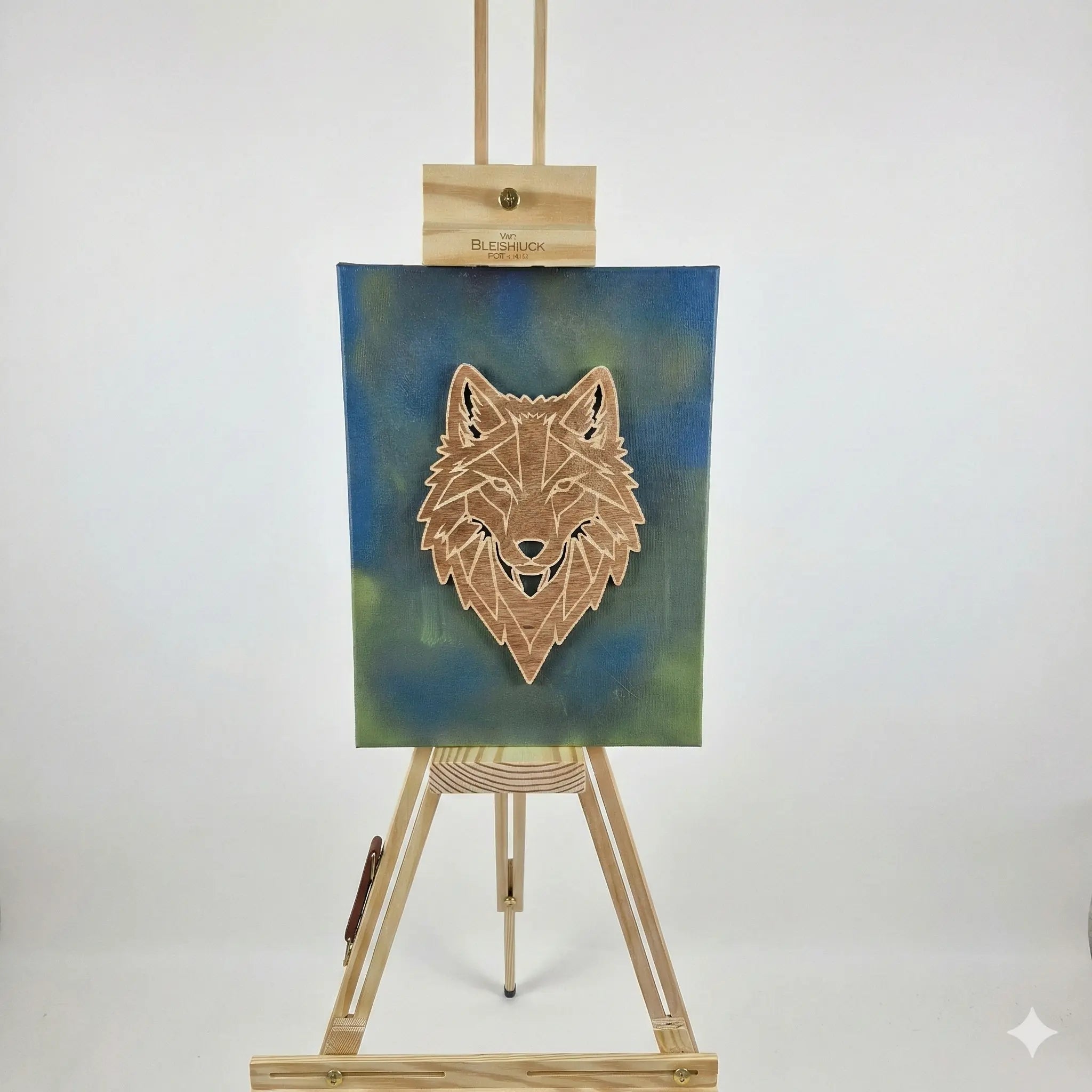 Toile Loup Alpha – Présence symbolique artisanale Gravea