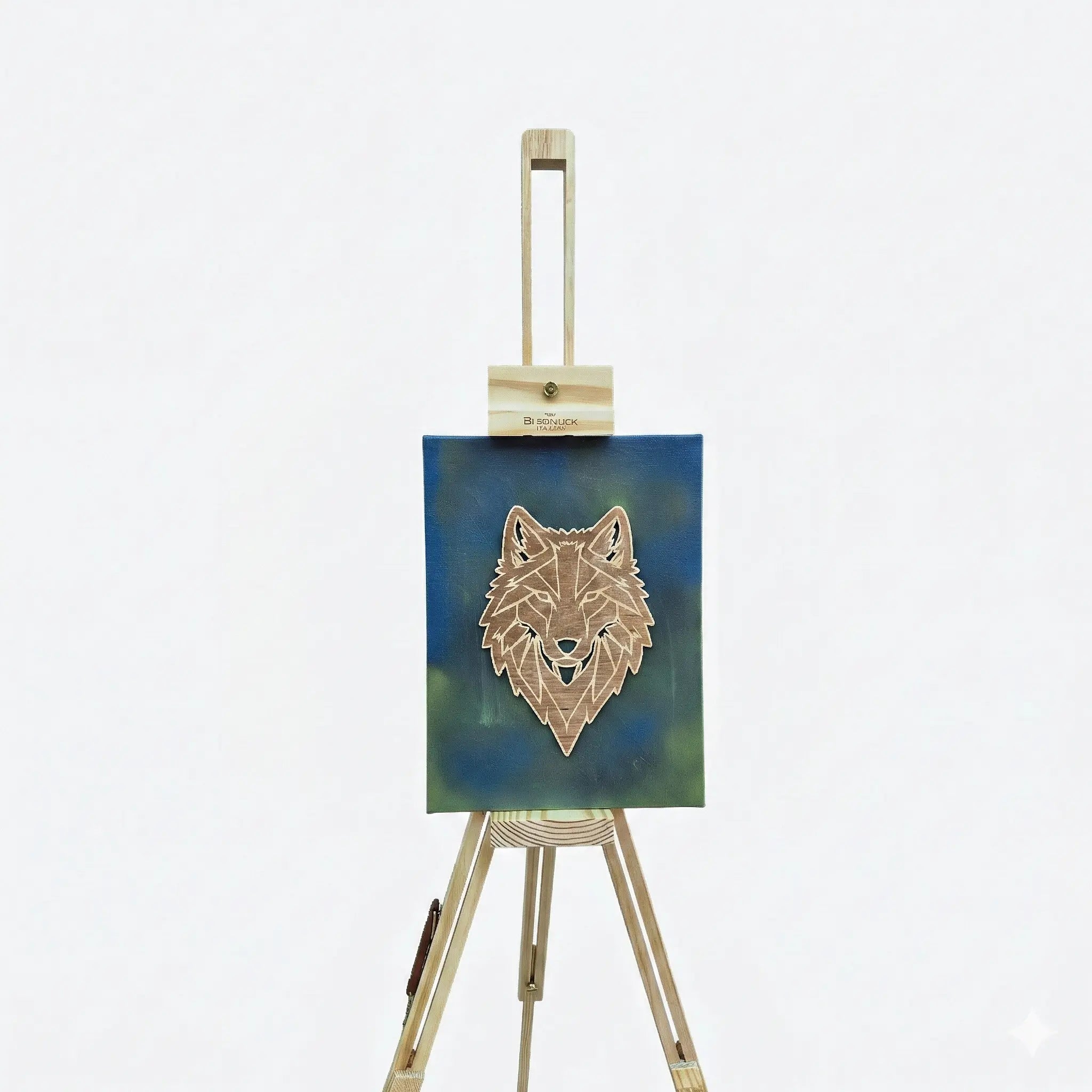 Toile Loup Alpha – Présence symbolique artisanale Gravea