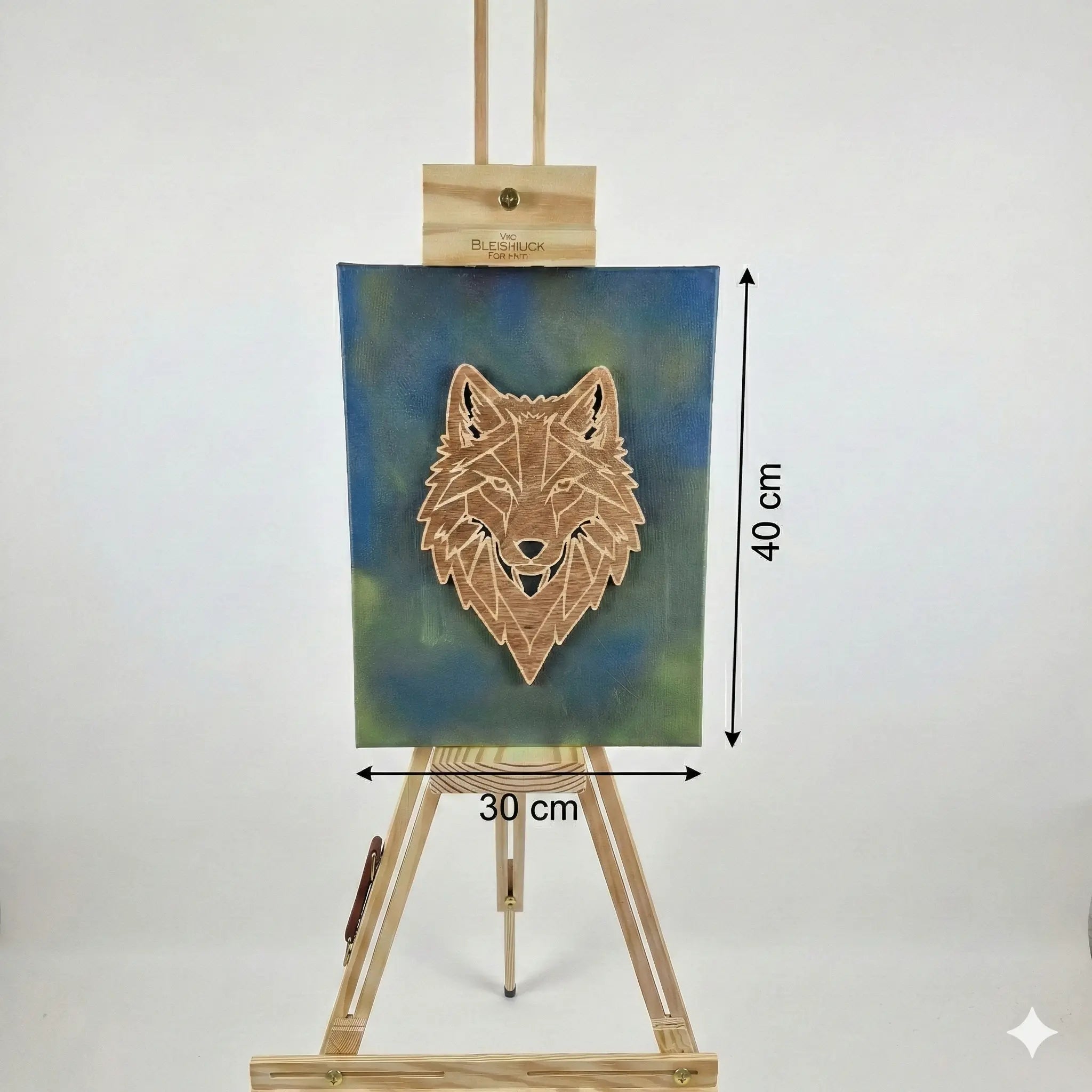 Toile Loup Alpha – Présence symbolique artisanale Gravea