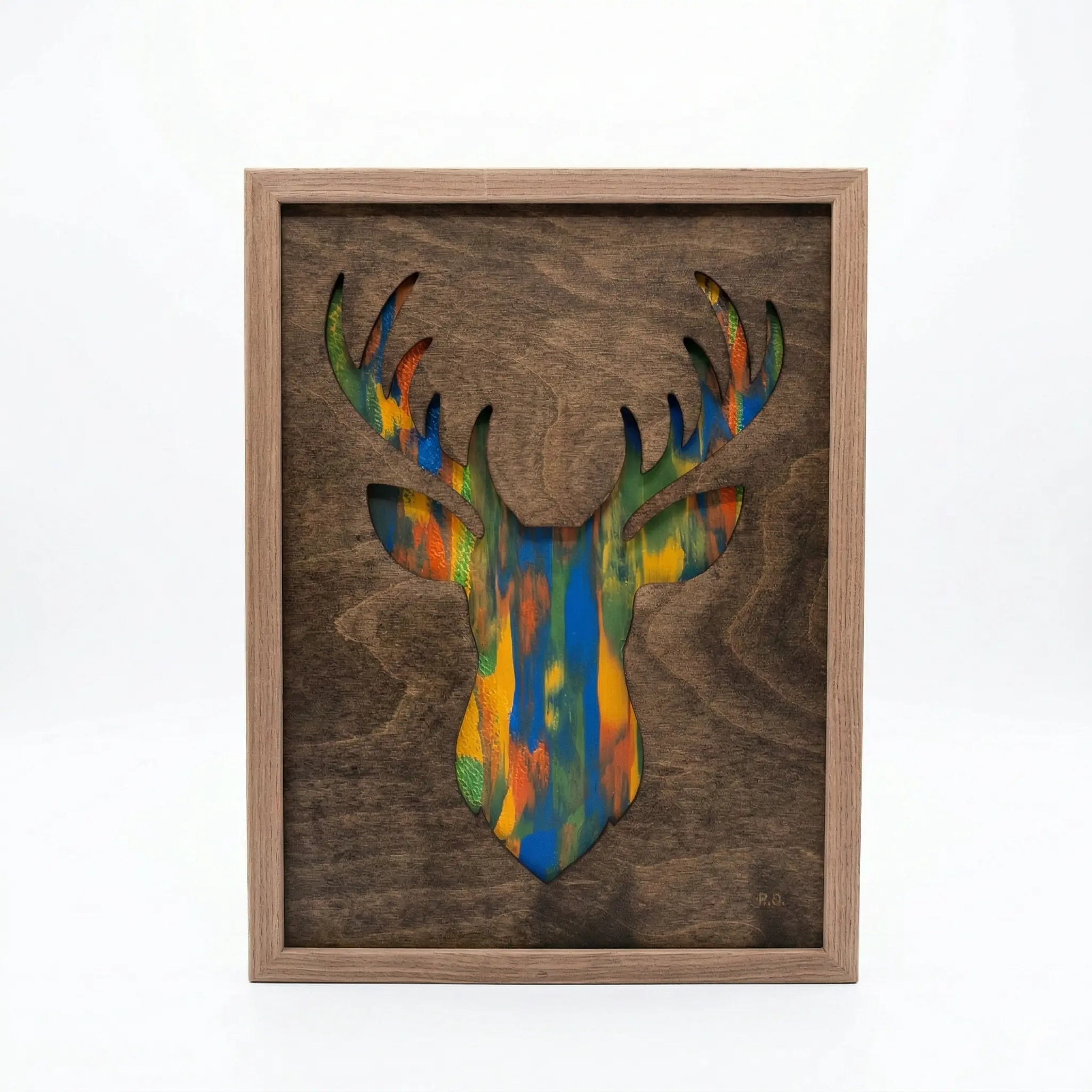 Tableau Cerf : Création Artisanale et Émotion Colorée Gravea