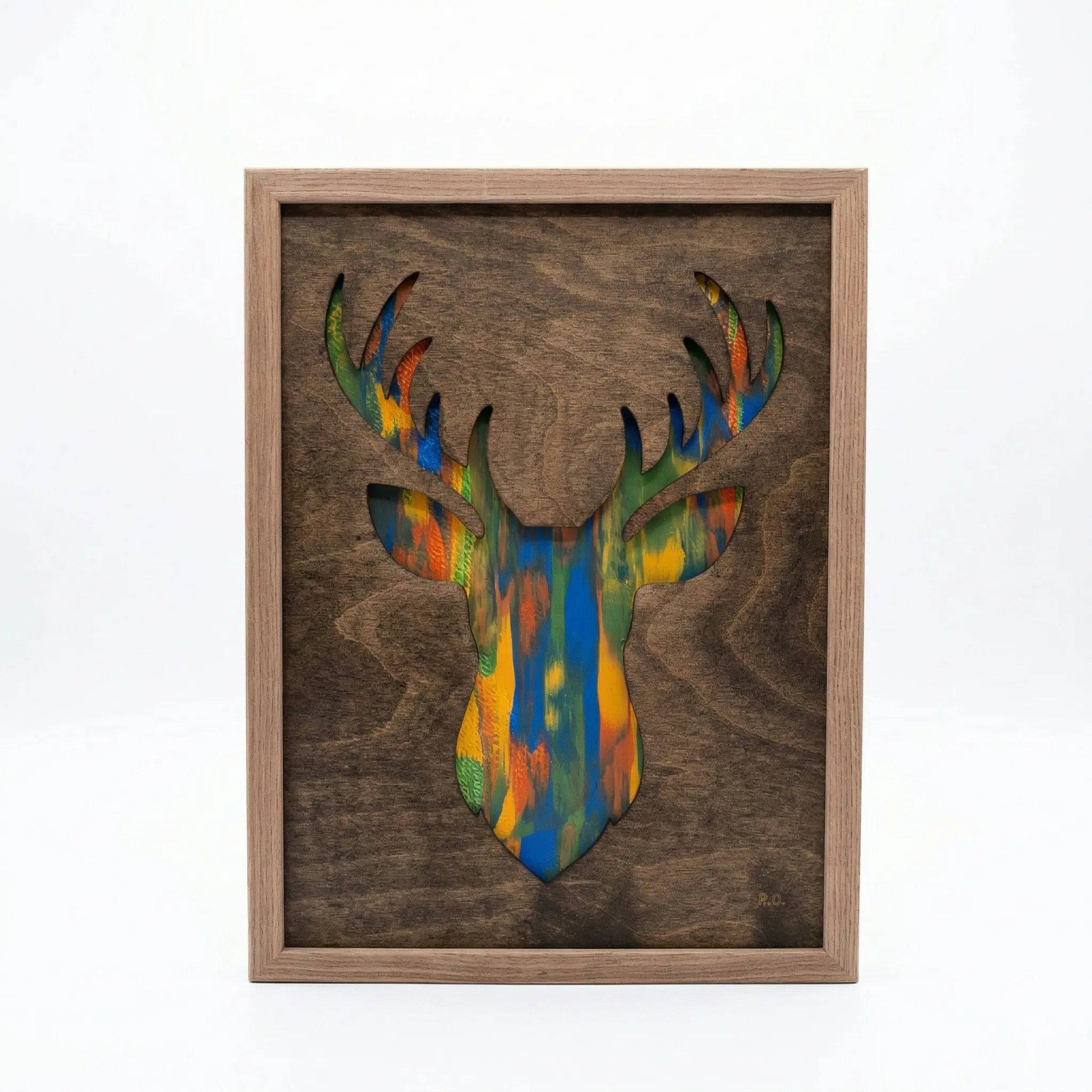 Tableau Cerf : Création Artisanale et Émotion Colorée Gravea