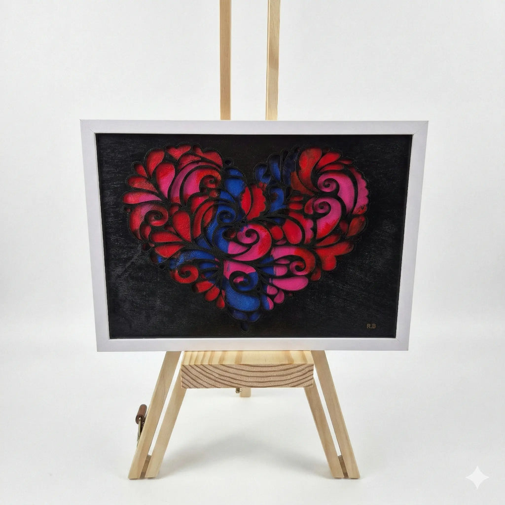 L'Éclat Intérieur : Tableau Cœur Artisanal Gravea