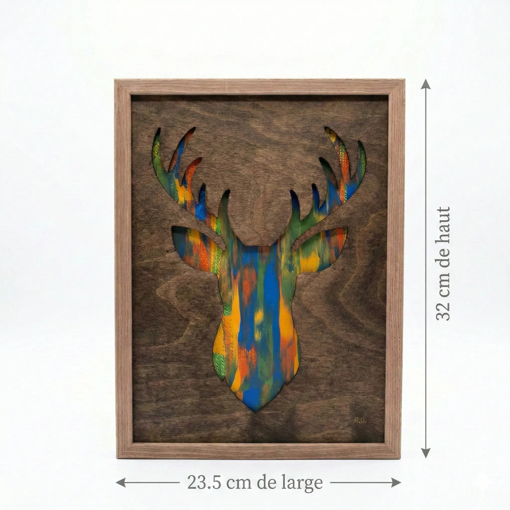 Tableau Cerf : Création Artisanale et Émotion Colorée Gravea