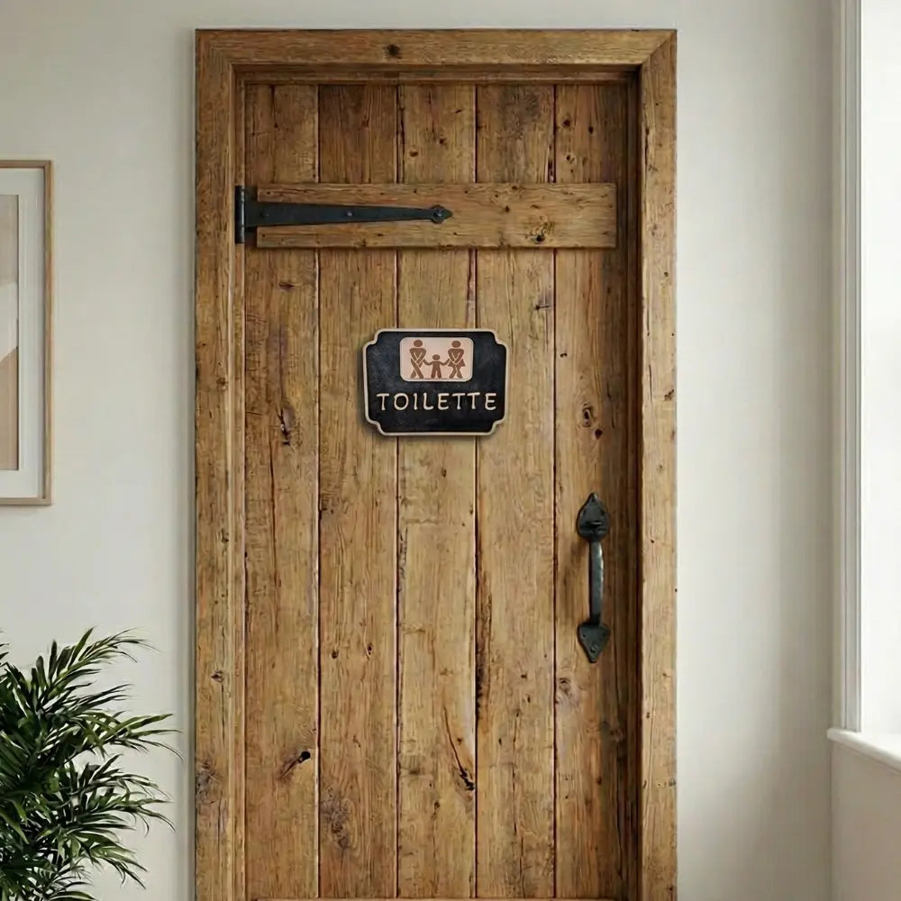 Plaque Toilette Bois Gravé Famille Complice Gravea