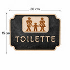 Plaque Toilette Bois Gravé Famille Complice Gravea