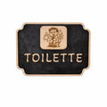 Plaque Toilette Bois Gravé Pictogramme Humoristique Gravea