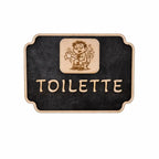 Plaque Toilette Bois Gravé Pictogramme Humoristique Gravea