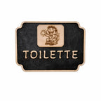Plaque Toilette Bois Gravé Pictogramme Rieur Gravea